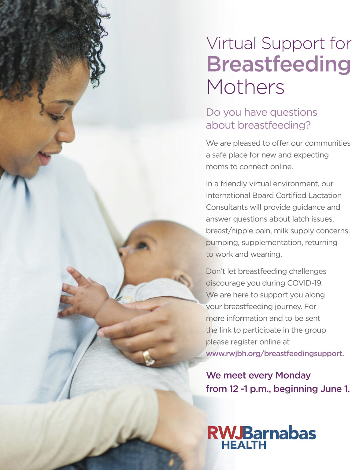 A Virtual Support Group For Breastfeeding Mamas, Thanks to RWJBarnabas