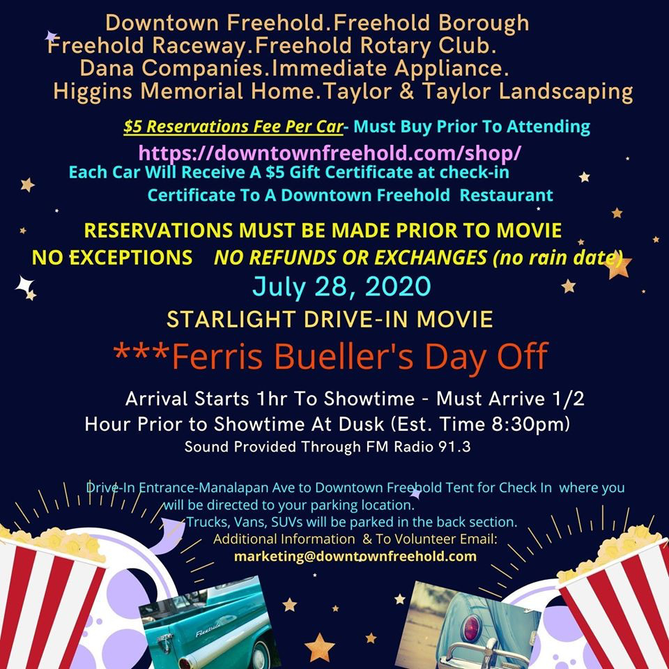 Starlight DriveIn Movie Ferris Bueller�s Day Off NJMOM Starlight DriveIn Movie Ferris Bueller�s Day Off NJMOM