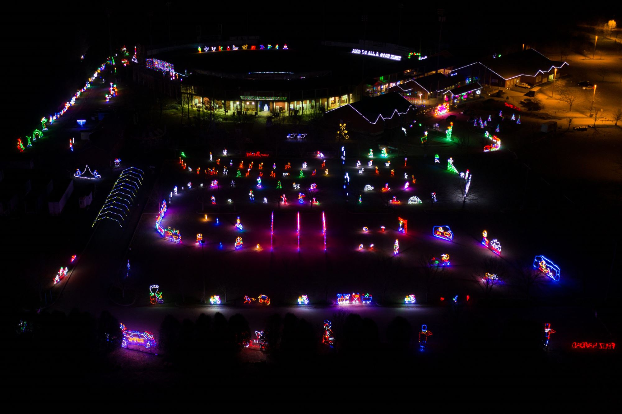 drive through Christmas lights in NJ Skylands Stadium New Jersey nj mom