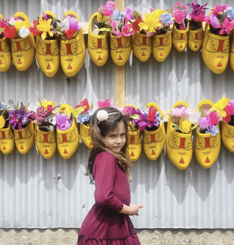 Dutch clog photo wall Holland Ridge Farms nj mom