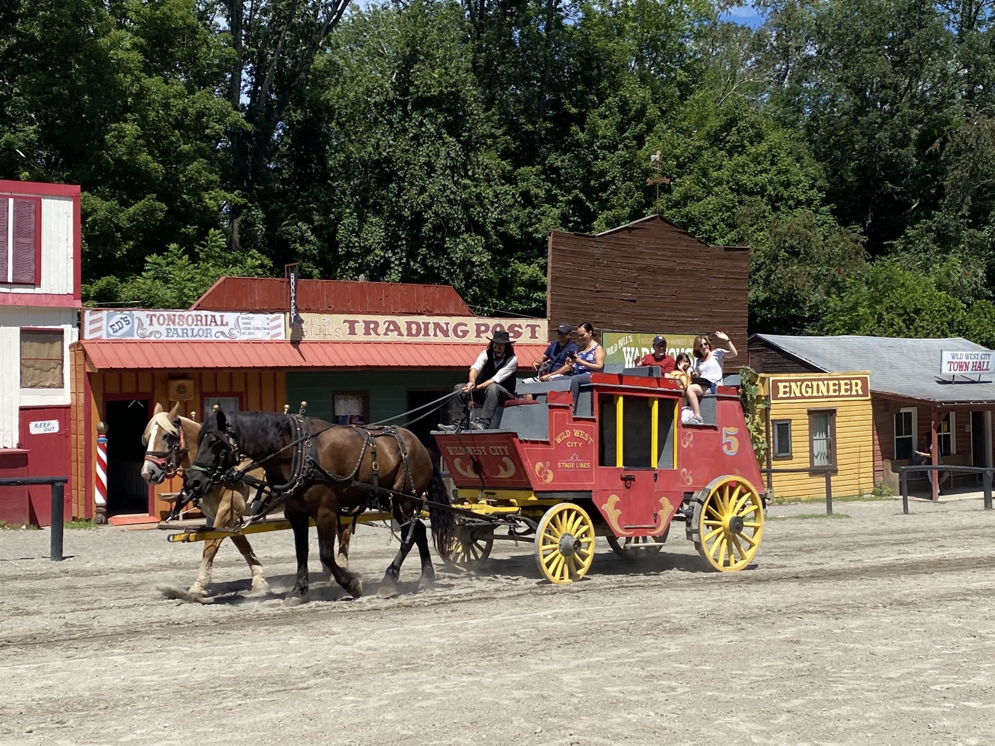 Wild West City stagecoach nj mom