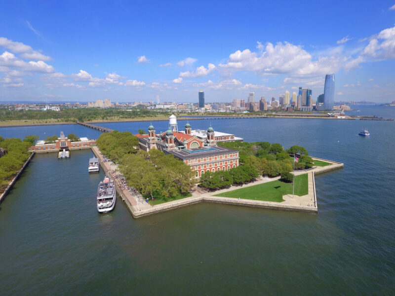 Aerial Ellis Island New York nj mom