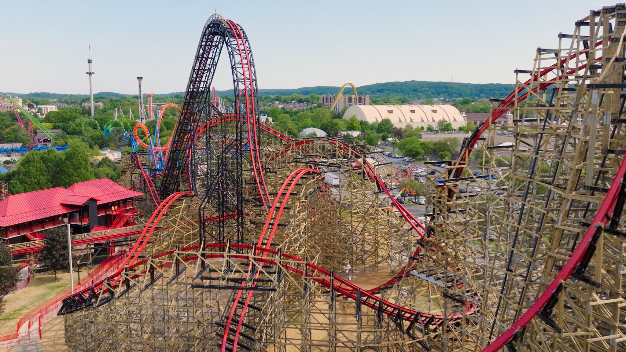 Hersheypark.Rides.Coasters.Wildcat's Revenge.Aerial.Daylight nj mom