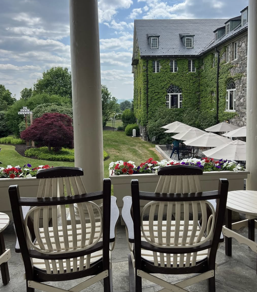 Skytop Lodge porch nj mom