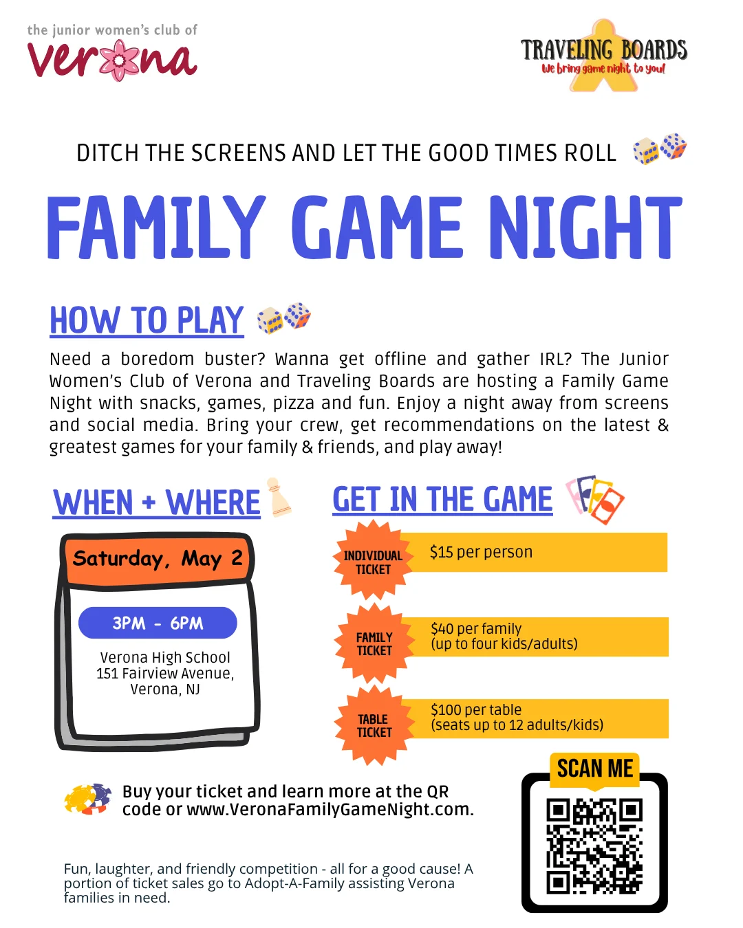 Verona Family Game Night Flyer